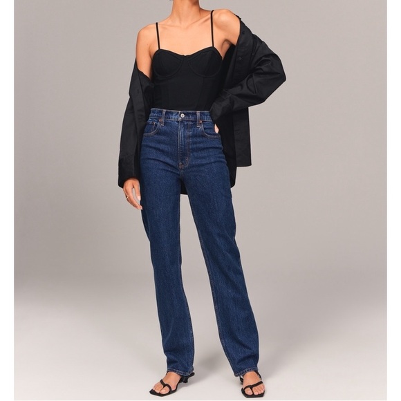 NWT Abercrombie & Fitch The 90s Straight Ultra High Rise jeans Sz 25R - Picture 5 of 16